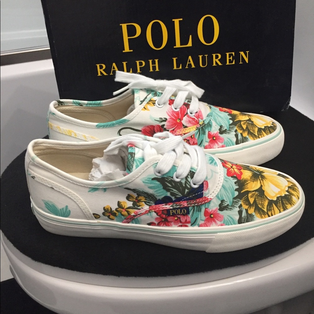 Polo Ralph Lauren Floral sneaker size 9